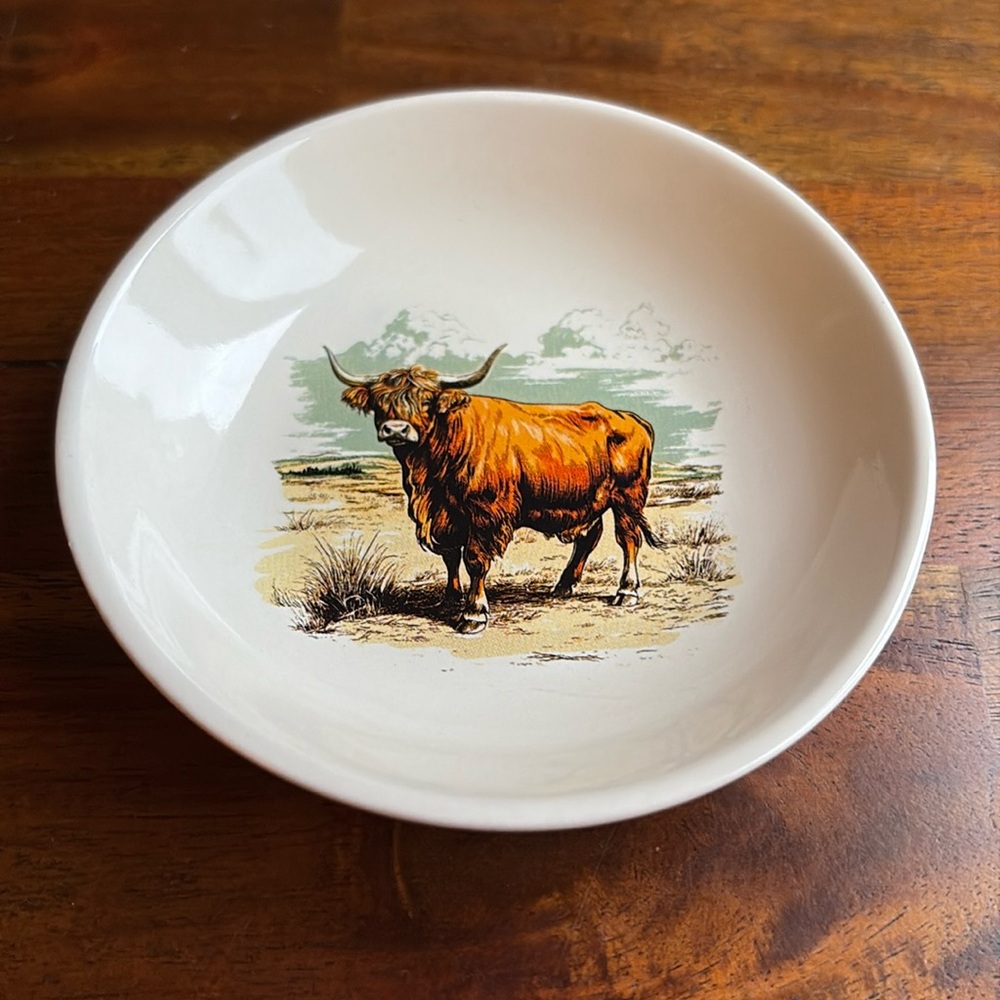 Highland Cow Small Plate - by Open Road - Food safe, brand new